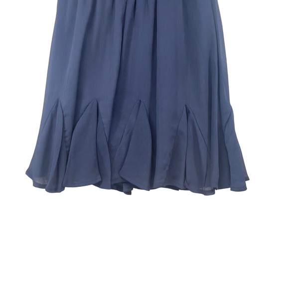 Mi Ami Navy Blue Dress Sleeveless Drawstring Waist Flared Hem XXS - Picture 3 of 7